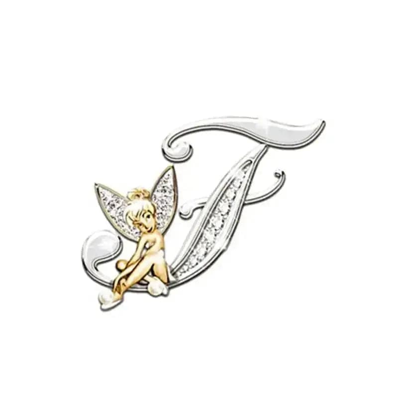 BROOCHITON Brooches F Angled Letters Fairy Brooch