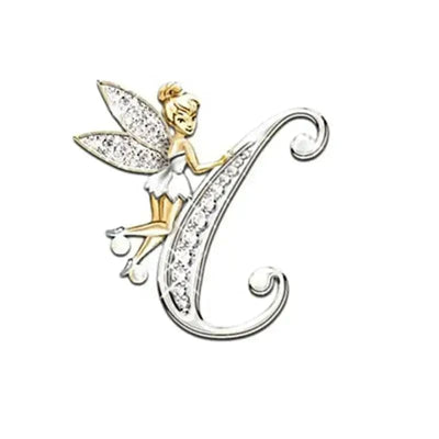 BROOCHITON Brooches L Angled Letters Fairy Brooch