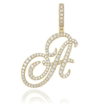 BROOCHITON pendant A / Gold Artistic English letter pendant