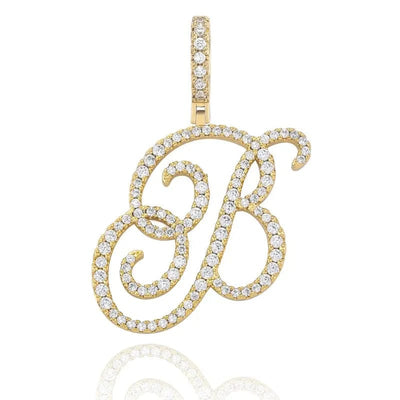 BROOCHITON pendant B / Gold Artistic English letter pendant