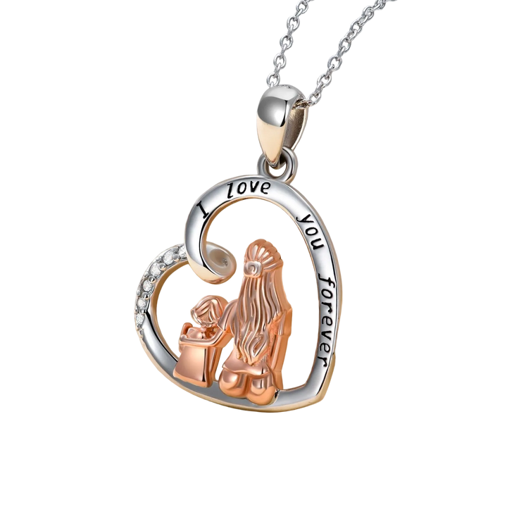 Mother &amp; Daughter Heart Necklace – Bicolor Love Pendant Gift