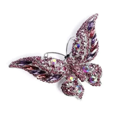BROOCHITON Brooches Purple Big Crystal Butterfly Brooch