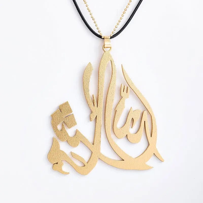 BROOCHITON Necklaces Gold Big Ma Shaa Allah Pendant Necklace