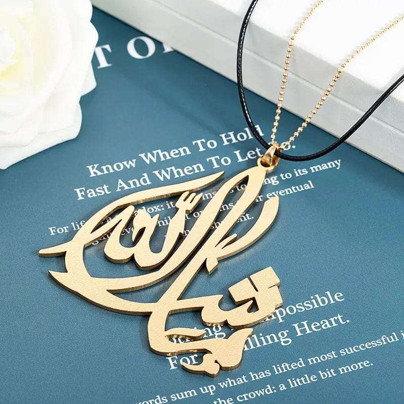 BROOCHITON Necklaces Big Ma Shaa Allah Pendant Necklace