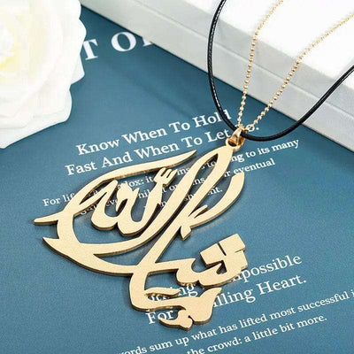BROOCHITON Necklaces Big Ma Shaa Allah Pendant Necklace