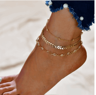 BROOCHITON Anklets Golden B Bohemian Anklet for Women