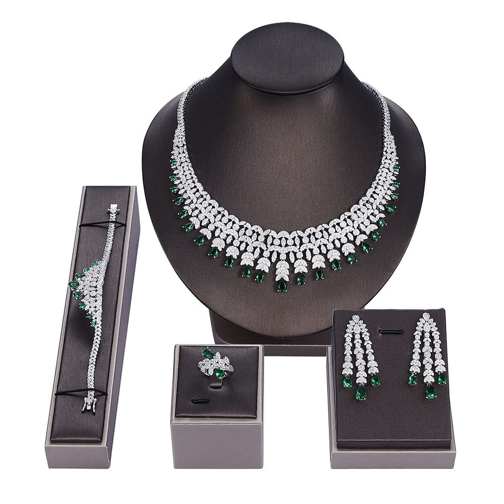 Bridal Elegance: Zircon Inlay Jewelry Set