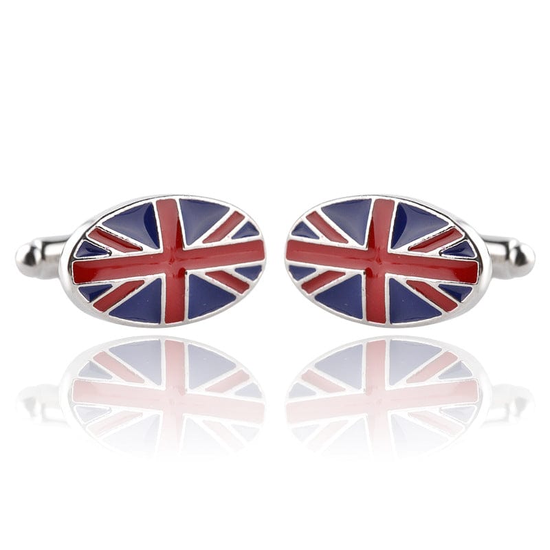 BROOCHITON Cufflinks 1072B British Flag Geometric Fashion Men's French Shirt Cufflinks
