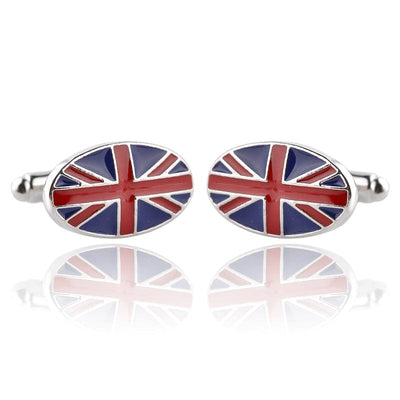 BROOCHITON Cufflinks 1072B British Flag Geometric Fashion Men's French Shirt Cufflinks