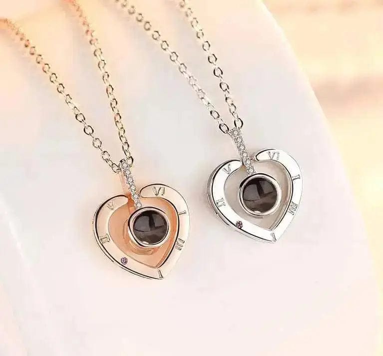 BROOCHITON Necklaces Silver Heart 100 I Love You Necklace
