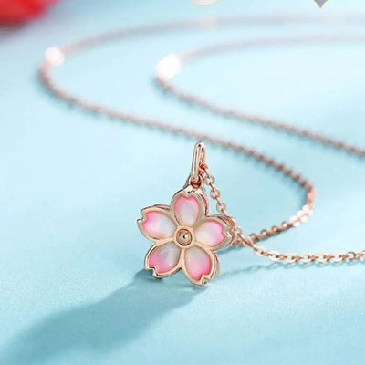 BROOCHITON Necklaces Cherry Blossom Necklace