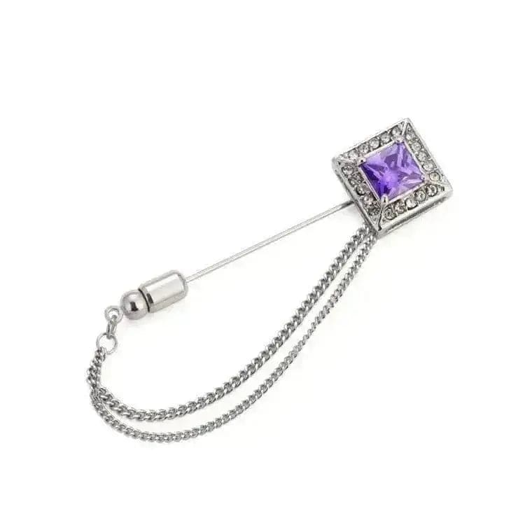 BROOCHITON Brooches Square purple Classy Noble Brooches For Men