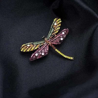 BROOCHITON Brooches As shown Colorful Dragonfly Brooch Pin
