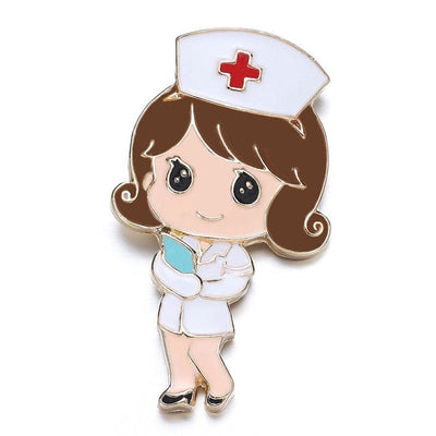 BROOCHITON jewelery Nurse brooch Creative Cute Cartoon Nurse Brooch