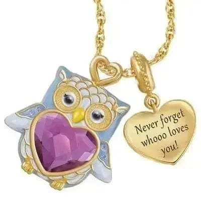 BROOCHITON Necklaces Gem owl Crystal Letter Lovely Animals Necklace