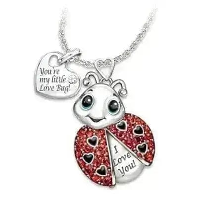 BROOCHITON Necklaces Ladybug Crystal Letter Lovely Animals Necklace