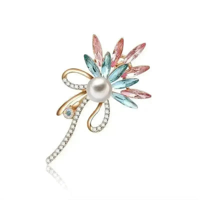 floral alloy brooch elegance on a white backgroundh