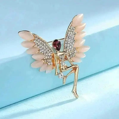 🌟 Crystal Opal Angel Wing Brooch - A Magical Touch to Your Ensemble 🌟