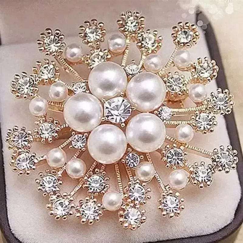 BROOCHITON Brooches Gold Fashion Women Large Exquisite Flower Corsage