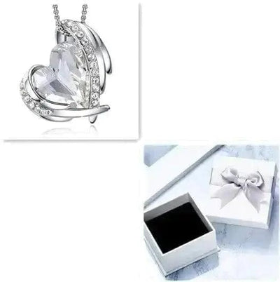BROOCHITON Necklaces Platinum White box for angel heart necklace for women