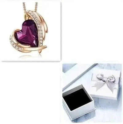 Rose gold purple box for  angel heart necklace for women