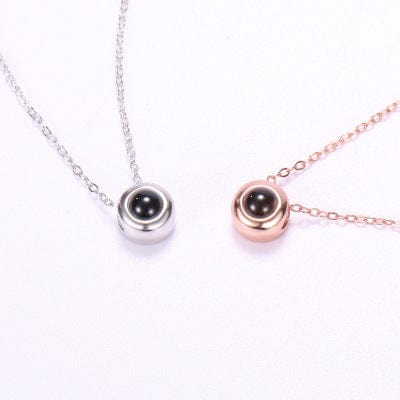 BROOCHITON Necklaces White gold and rose gold Customized Projection Silver Necklace