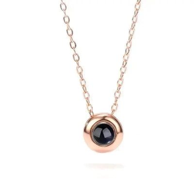 BROOCHITON Necklaces Rose Gold Customized Projection Silver Necklace