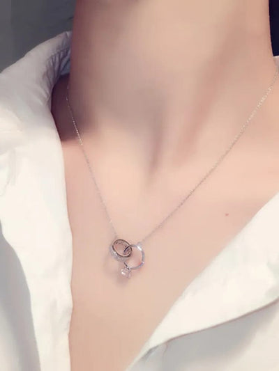 BROOCHITON Necklaces 🌟 Dazzling Diamond Inlaid Clavicle Necklace - Your Go-to Glamour Accessory 🌟