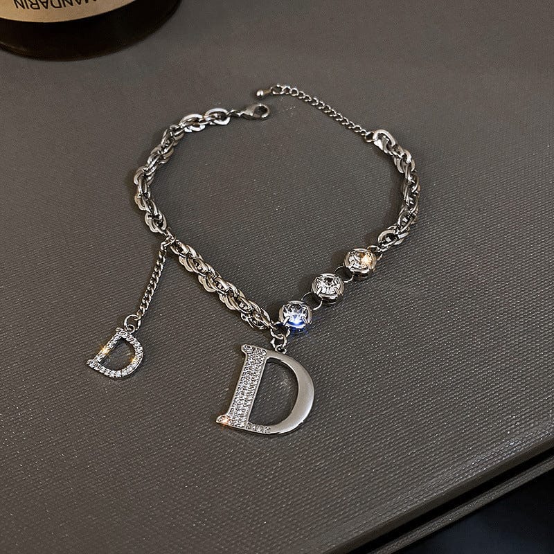 Diamond Letter D Fringe Bracelet Elegance! 💎