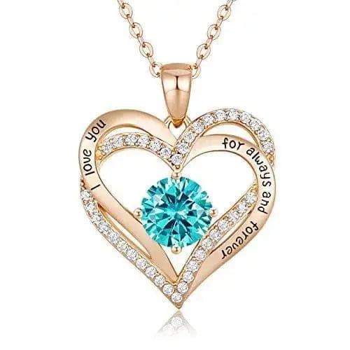 BROOCHITON Necklaces F Diamond Love Heart Pendant Silver Necklace