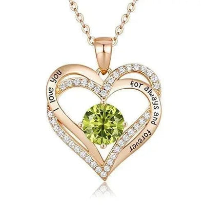 Gold yellow Diamond Zircon Heart Pendant Necklace
