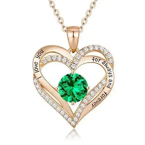 BROOCHITON Necklaces I Diamond Love Heart Pendant Silver Necklace