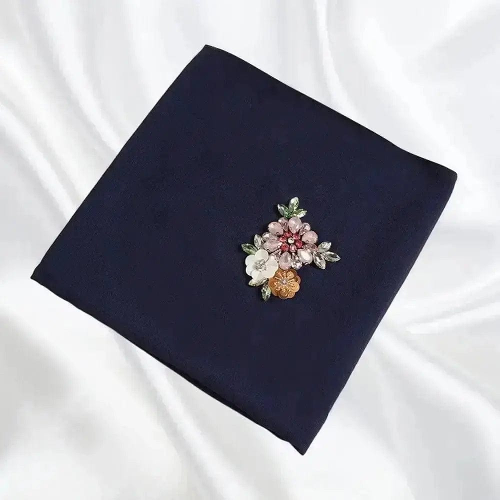 BROOCHITON Brooches 10Navy blue Diamond Malay Muslim Turban