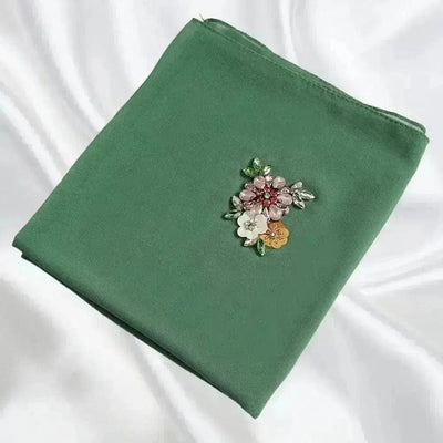 BROOCHITON Brooches 45Grass green Diamond Malay Muslim Turban