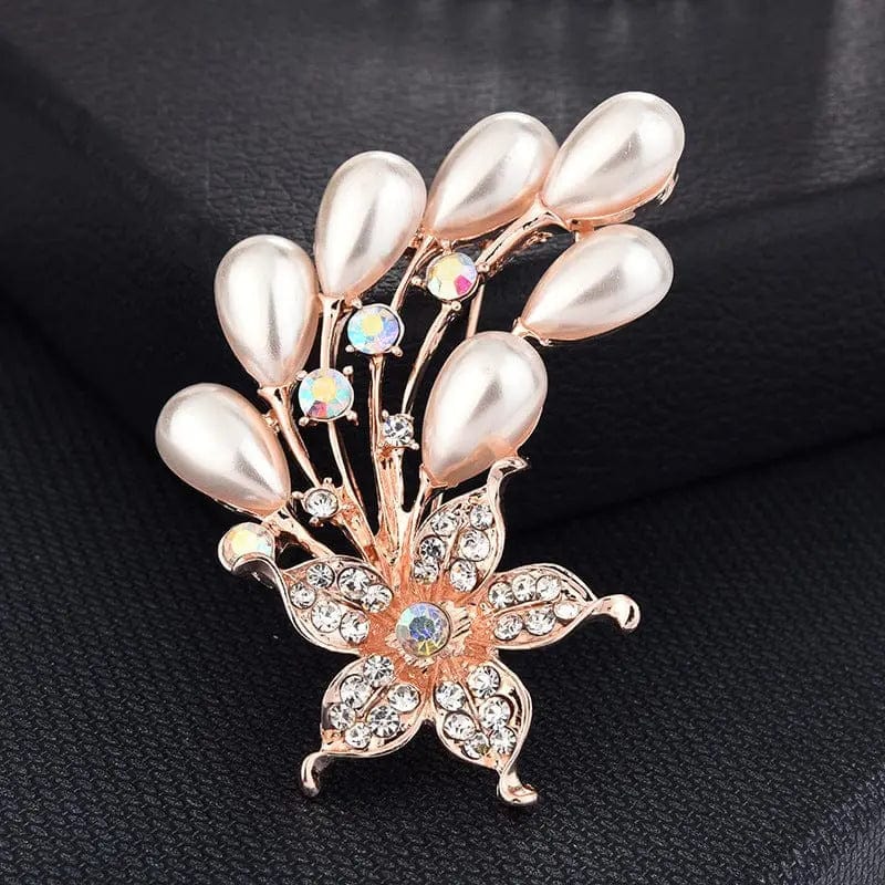 BROOCHITON jewelry 10Style Diamond Pearl Brooch pin