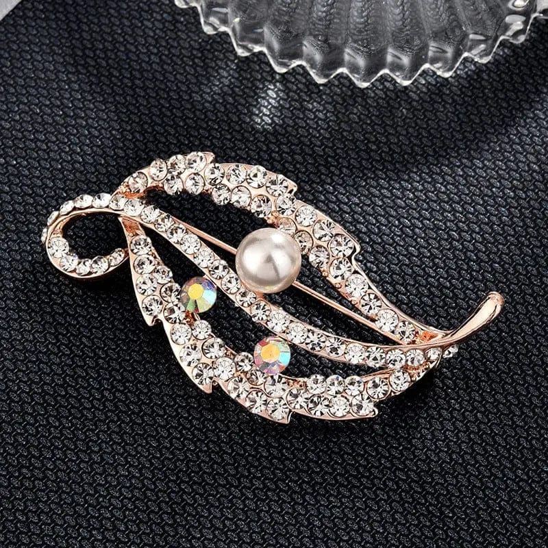 BROOCHITON jewelry 1Style Diamond Pearl Brooch pin