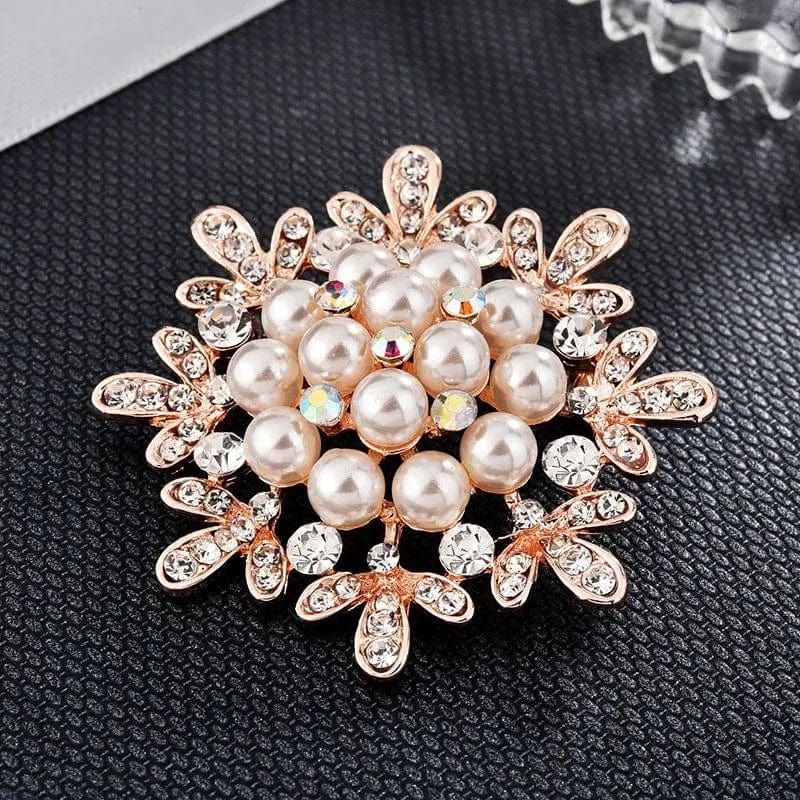 BROOCHITON jewelry 2Style Diamond Pearl Brooch pin