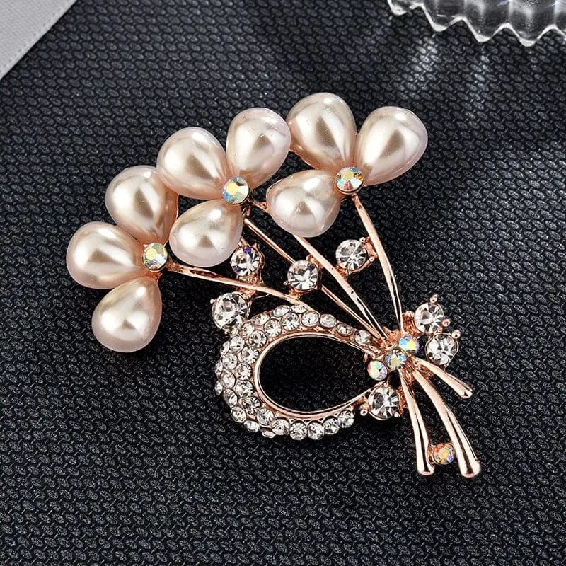 BROOCHITON jewelry 4Style Diamond Pearl Brooch pin