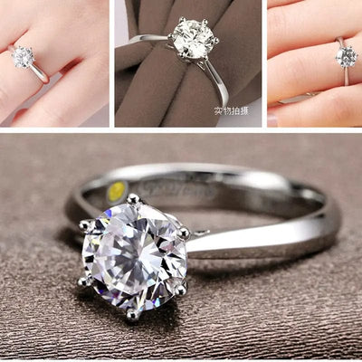 BROOCHITON jewelry Diamond Six-claw ring 
