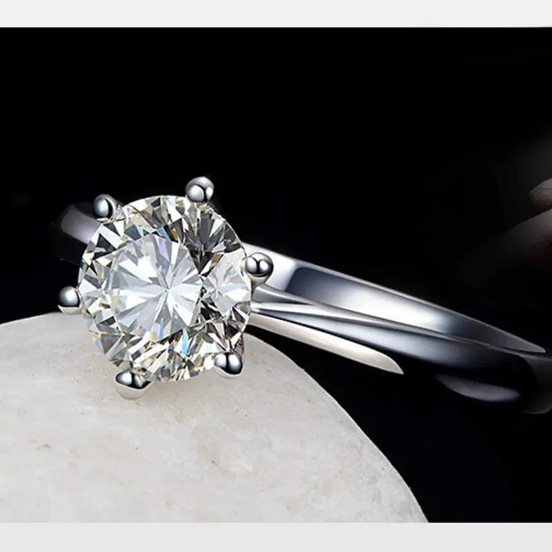 BROOCHITON jewelry Diamond Six-claw ring 