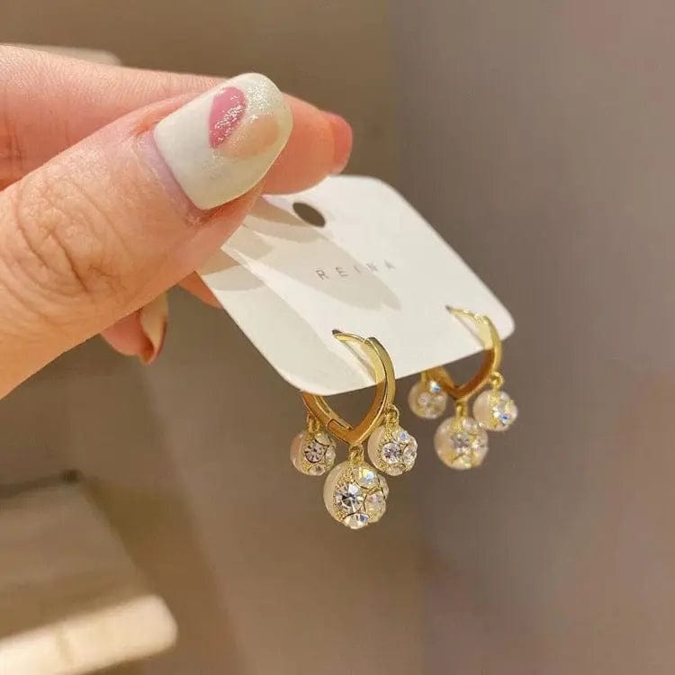 BROOCHITON jewelry Diamond-studded Pearl Earrings