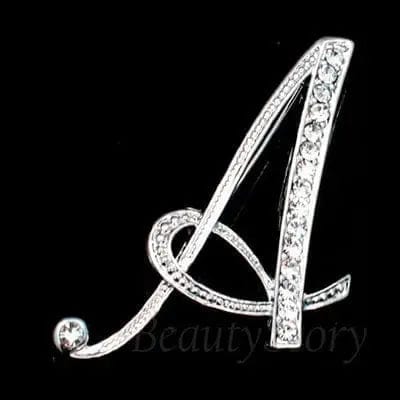 BROOCHITON Brooches A Diamonds English Letter Brooches