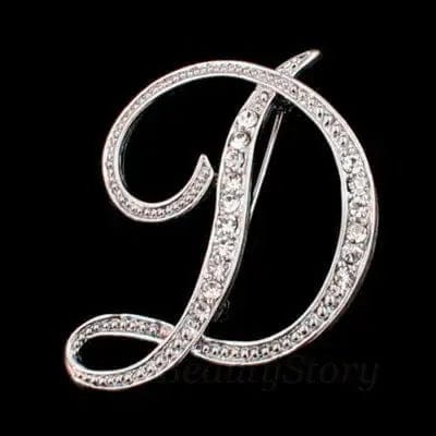 BROOCHITON Brooches D Diamonds English Letter Brooches