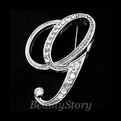 BROOCHITON Brooches G Diamonds English Letter Brooches