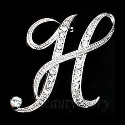 BROOCHITON Brooches H Diamonds English Letter Brooches