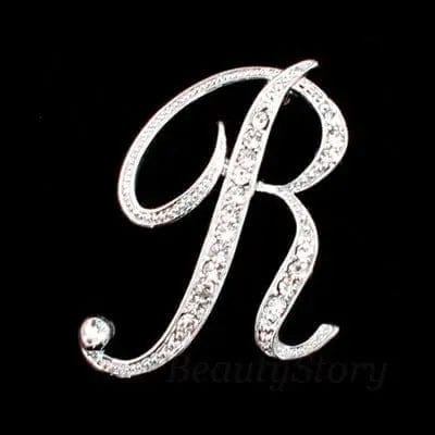 BROOCHITON Brooches R Diamonds English Letter Brooches