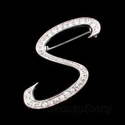 BROOCHITON Brooches S Diamonds English Letter Brooches