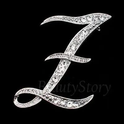 BROOCHITON Brooches Z Diamonds English Letter Brooches
