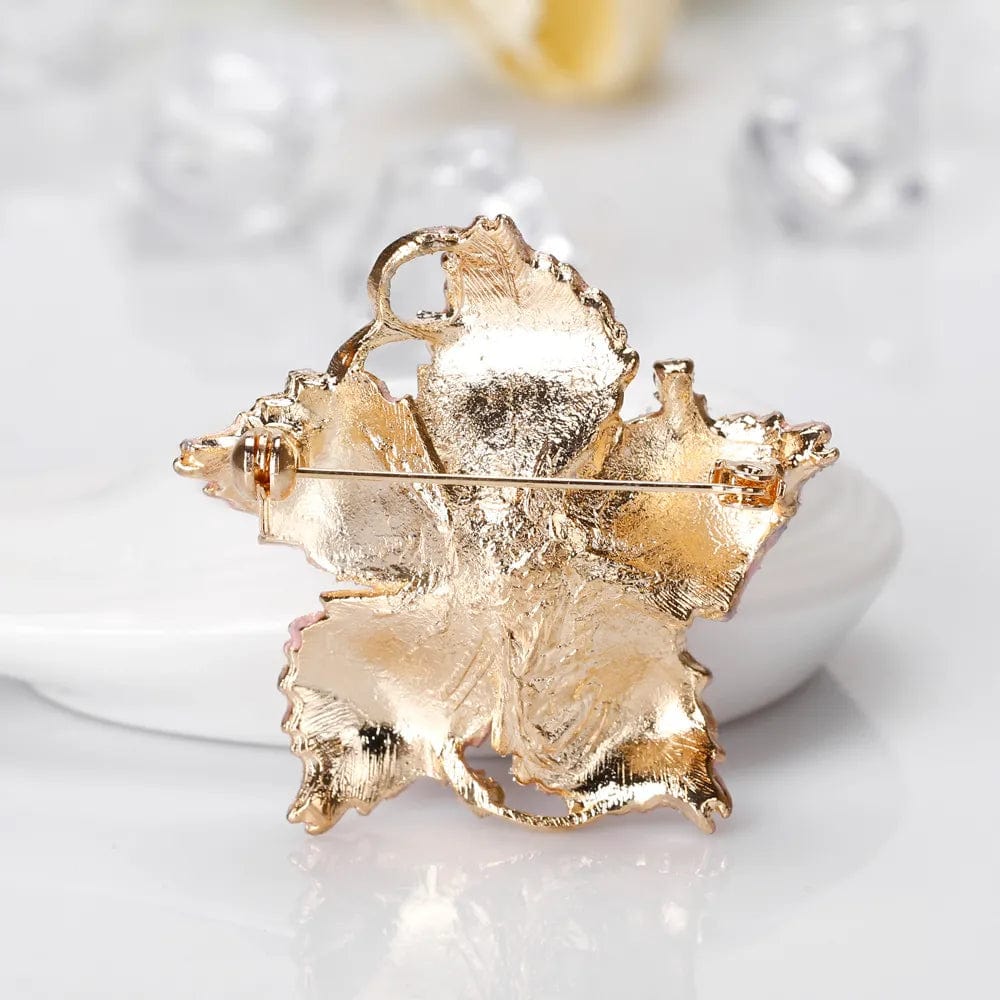 dreamy exquisite oil drop flower brooch back view
