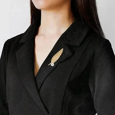 BROOCHITON Brooches Elegant Feather Brooch For Women